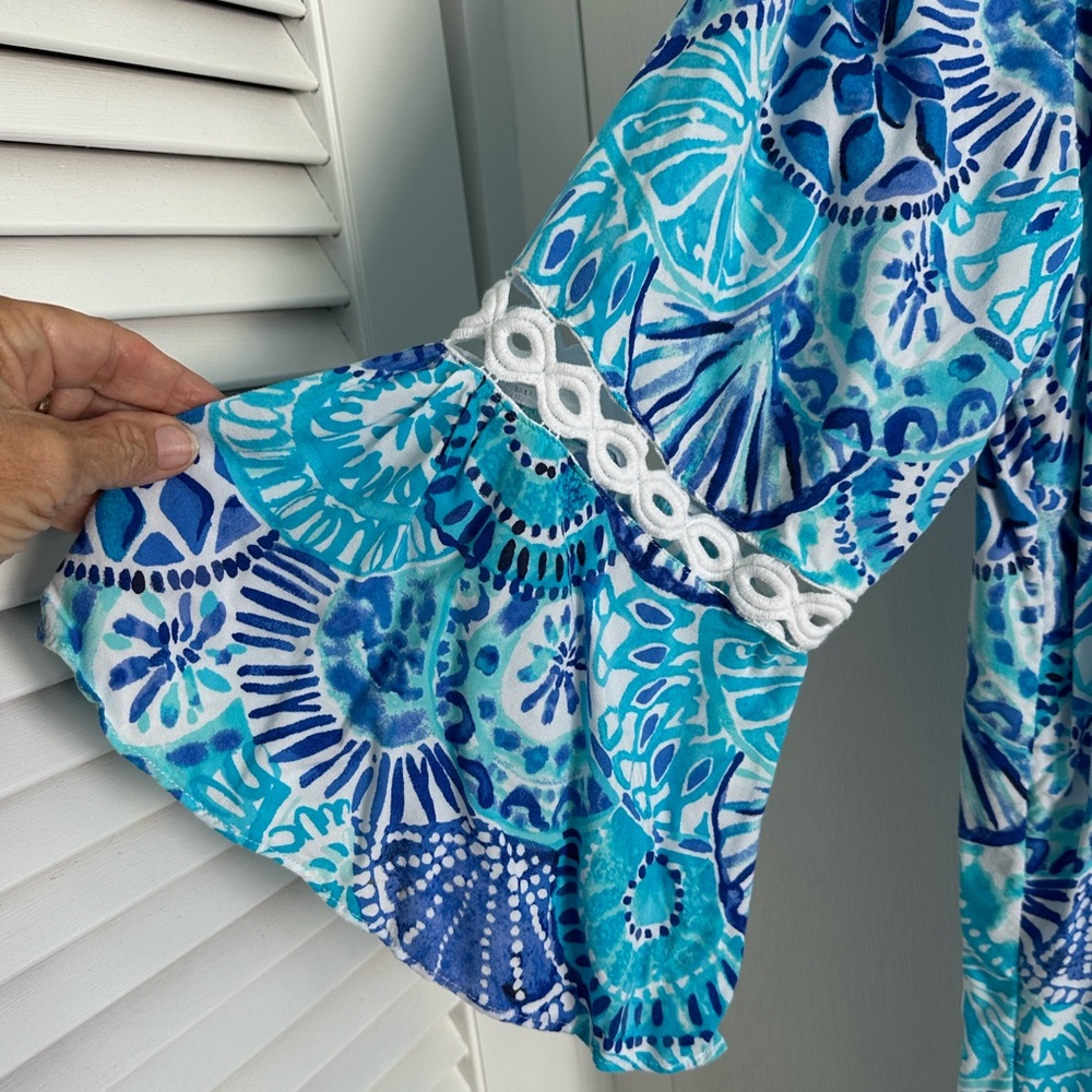 Lilly Pulitzer Hollie Tunic Dress EUC Breakwater Tint Party Wave XL - Picture 7 of 14